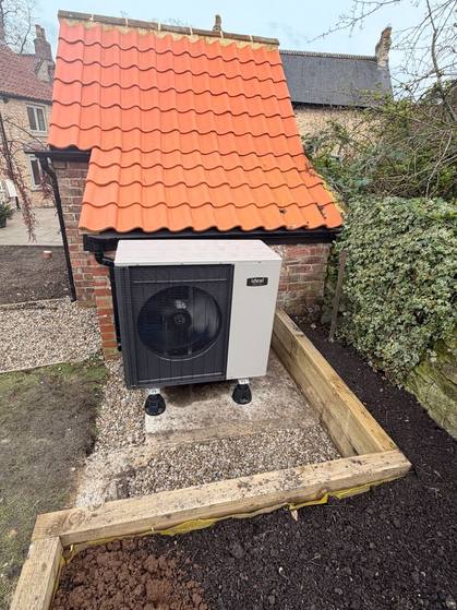 Air source heat pump installation in Pickering, North Yorkshire